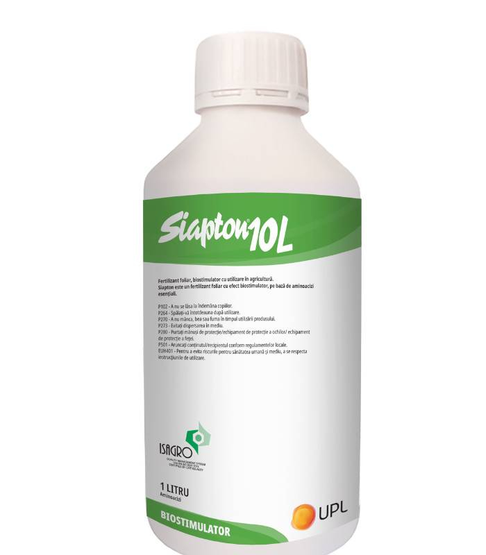 Siapton 10L - 1L – Biostimulator pe bază de aminoacizi pentru dezvoltare rapidă și reducerea stresului la plante